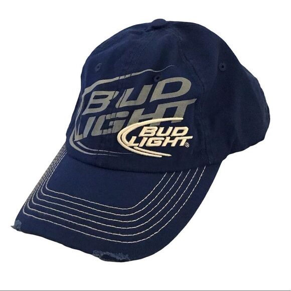 Bud Light Beer Blue & White Logo Baseball Hat - Picture 1 of 11
